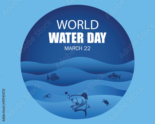 World water Day. March 22. Vector illustration. Holiday poster, banner, card, postcard, poster, background design.