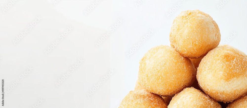 Breaded Rolls Stacked on White Background with Space for Text or Product Description Breaded Rolls Stacked on White Background with Space for Text or Product Description