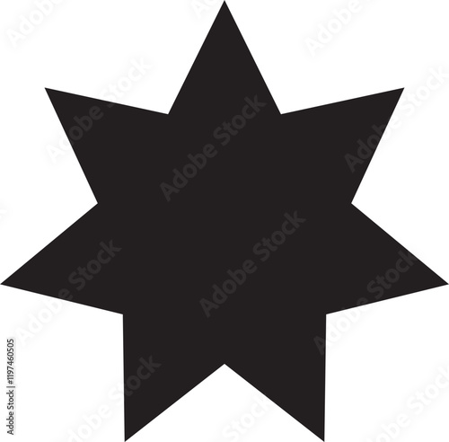 Star black shape vector illustration icon, isolated 