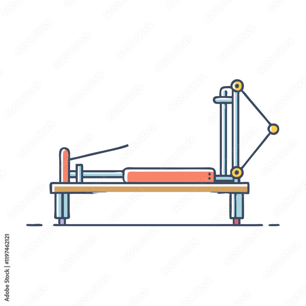 pilates reformer icon, pilates reformer vector illustration-simple illustration of pilates reformer, perfect for pilates reformer logos and themed design 