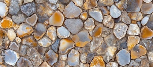 Natural Brazilian Brown Agate Marble Texture with Varied Earthy Tones and Smooth Pebble Arrangement Ideal for Elegant Interior Design Background