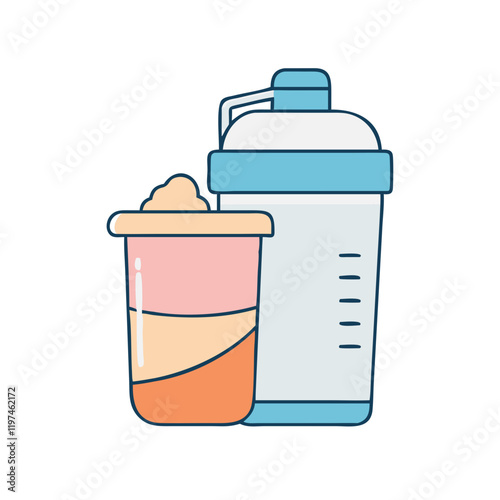 protein shake bottle icon, protein shake bottle vector illustration-simple illustration of protein shake bottle, perfect for protein shake bottle logos and themed design 
