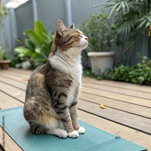 cat sitting on a bench