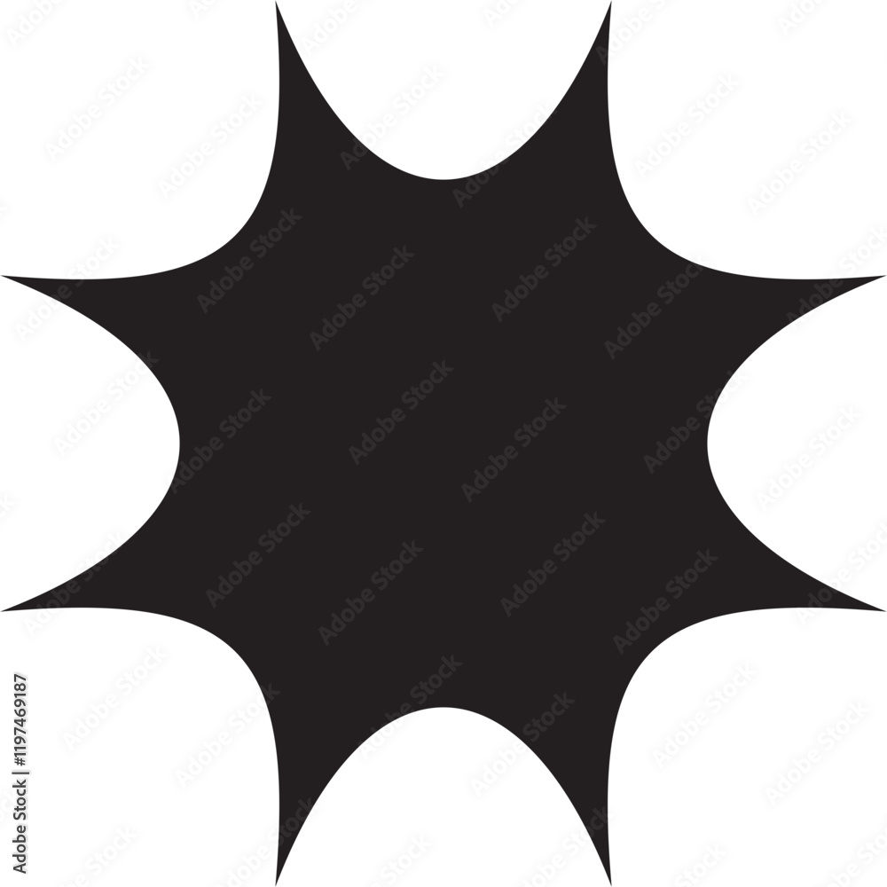 Black star shape vector, isolated svg, bubble icon Black star shape vector, isolated svg, bubble icon
