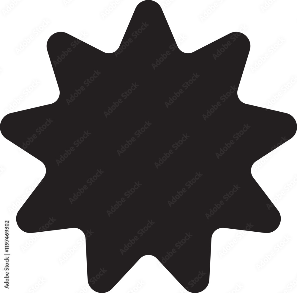 Black star shape vector, isolated svg, bubble icon Black star shape vector, isolated svg, bubble icon