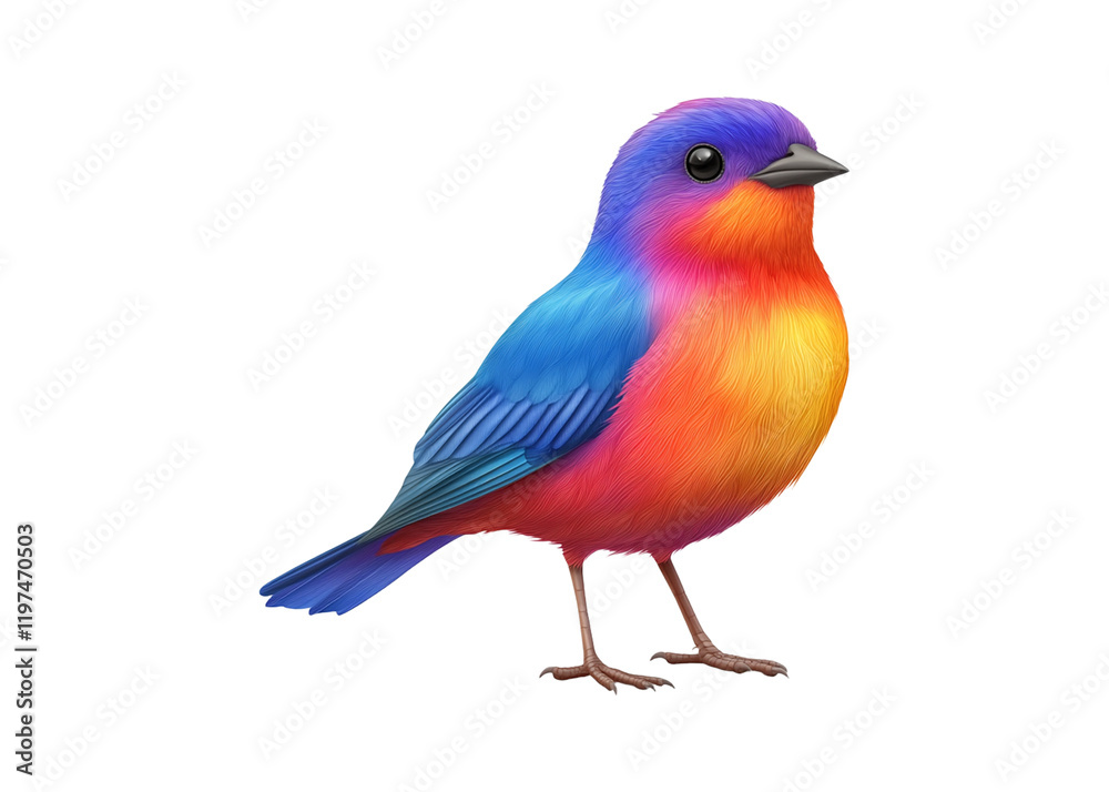 Obraz premium Colorful Bird Isolated on Transparent Background, Vibrant Feathered Wildlife, Perfect for Design and Creative Projects