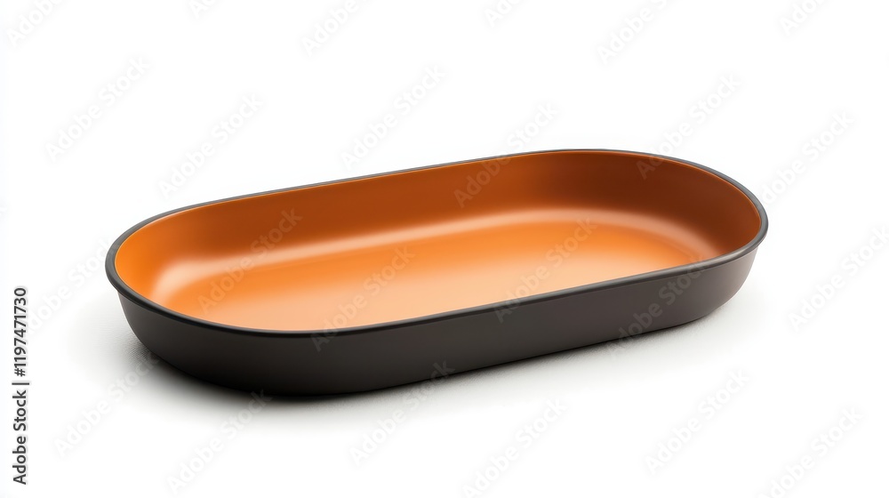 Modern Oval Serving Dish in Elegant Black and Orange Modern Oval Serving Dish in Elegant Black and Orange