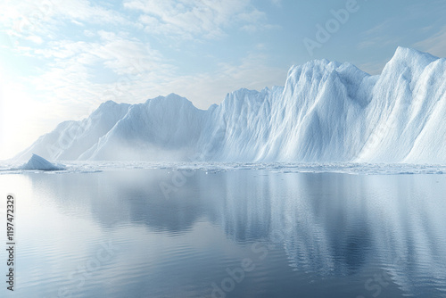 Wallpaper Mural Melting glacier reflects stunning polar landscape under soft sunlight Torontodigital.ca