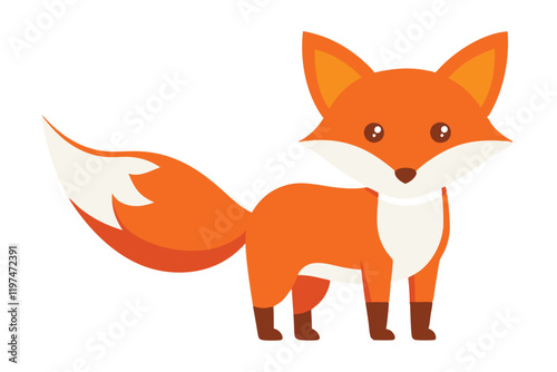 Cute Animal Kawaii Vector art in Illustration on White Background