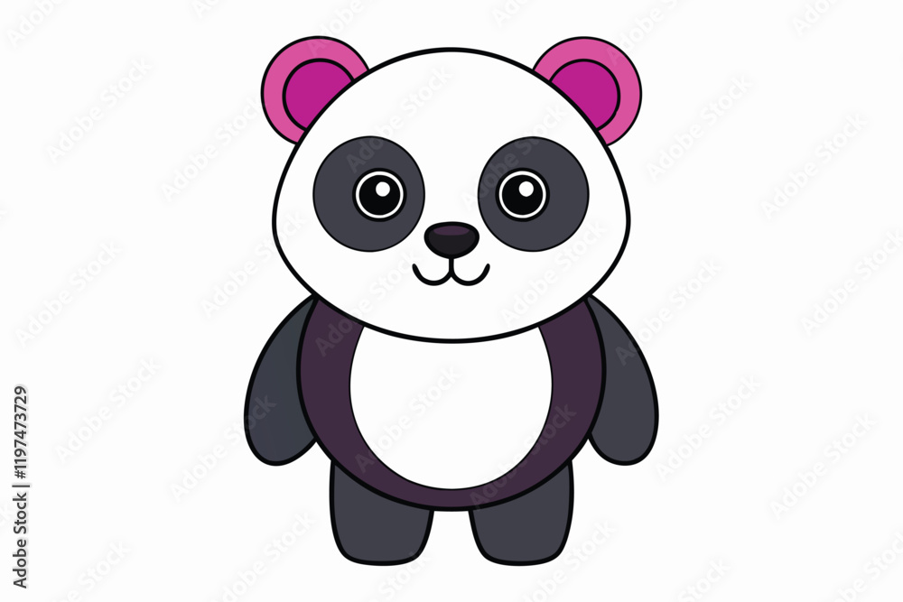 Naklejka premium Animal Face Kawaii Vector art in Illustration on White Background