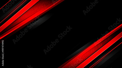 Futuristic red and black streaks with textured glossy details and a sharp abstract composition
