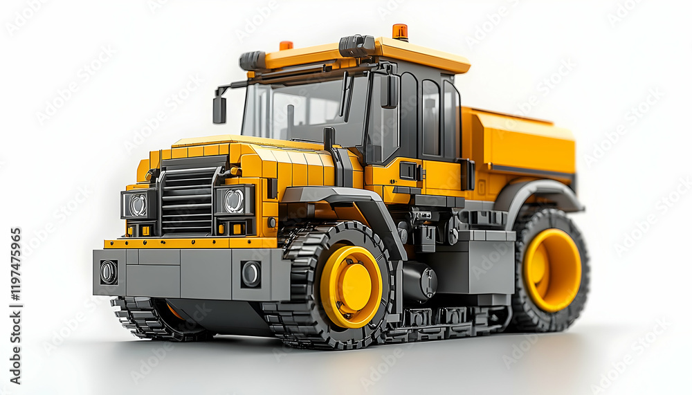 Yellow snowplow studio shot, winter service Yellow snowplow studio shot, winter service