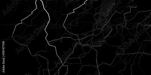 Thunder Stock Image In Black Background. Massive lightning bolt with branches isolated on black background.