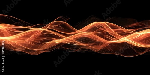 Abstract smoke-like wave lines with wispy textures. photo
