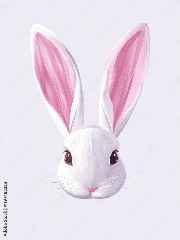 Fototapeta premium Bunny ears mask. Easter rabbit costume photo booth isolated vector set. Illustration of easter rabbit ear costume headband