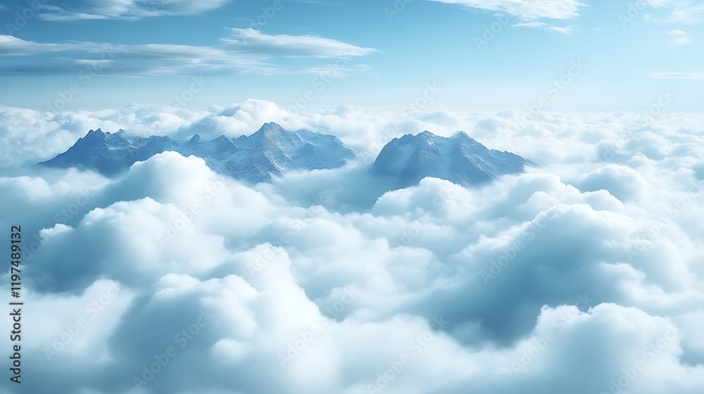 Mountain Peaks Above a Sea of Clouds Mountain Peaks Above a Sea of Clouds
