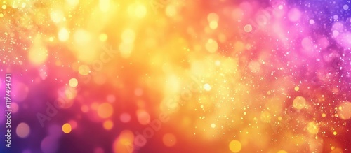 Colorful abstract background with bokeh lights in vibrant hues of orange, pink, and purple with Copy Space for text placement. photo