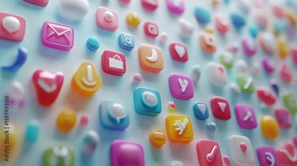 Background conceptual image of digital 3d icons Background conceptual image of digital 3d icons
