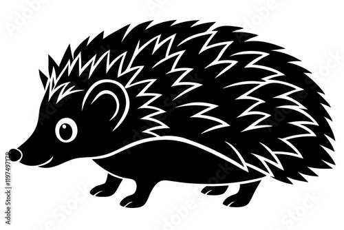 Hedgehog animal vector illustration. Hedgehog icon