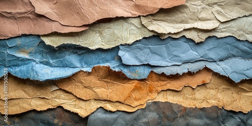 Wallpaper Mural Layers of torn paper in contrasting colors and textures. Torontodigital.ca