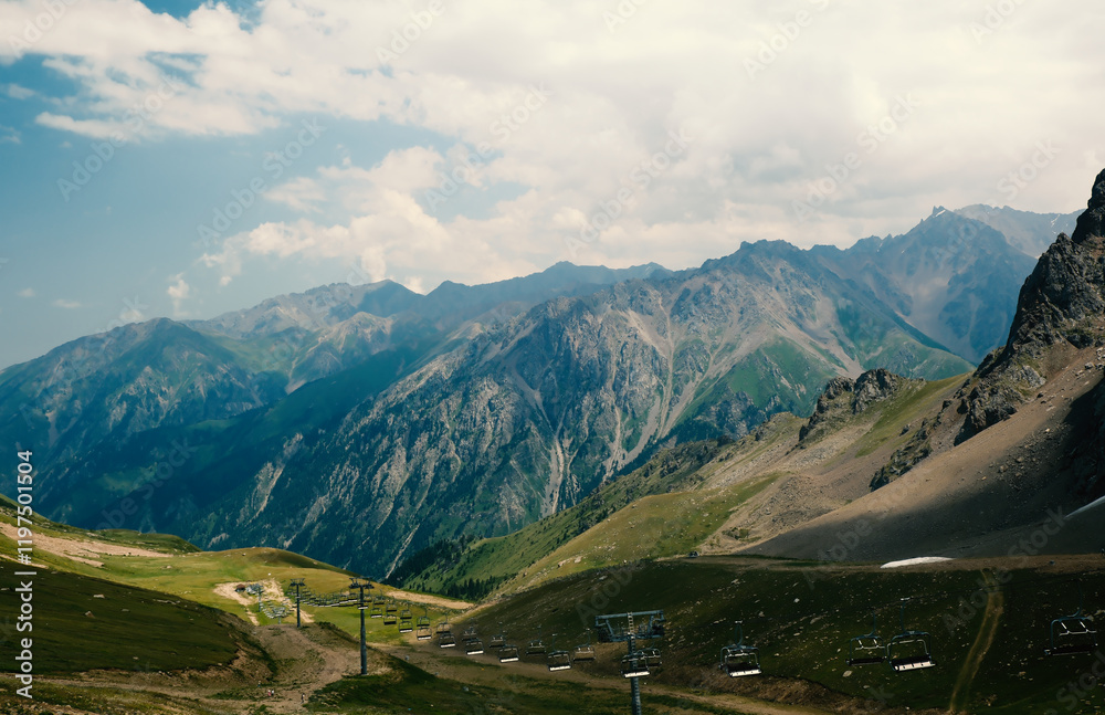 Fototapeta premium landscape with mountains and clouds