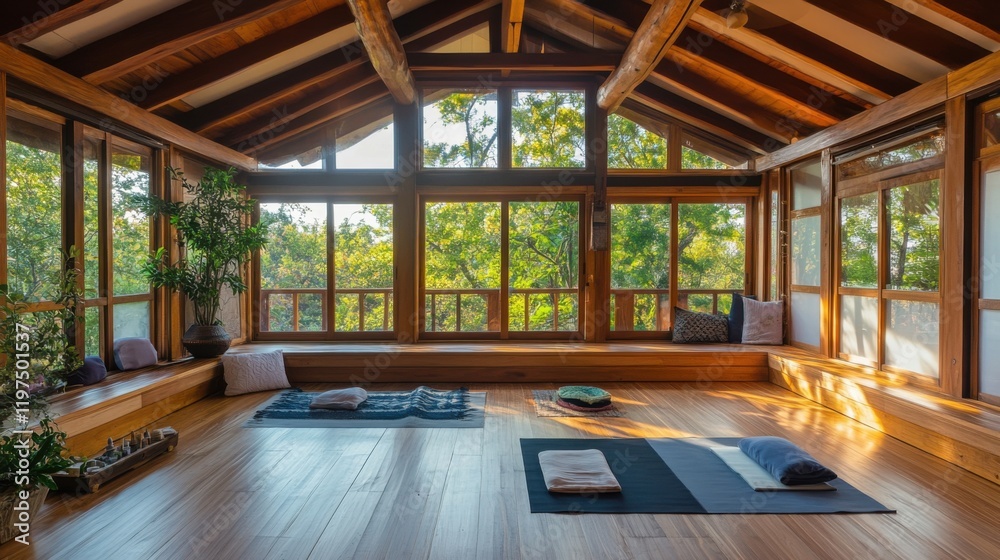 Naklejka premium Our studio offers private one-on-one yoga sessions.