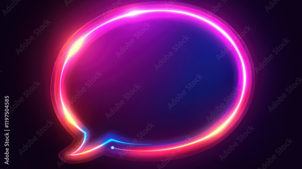 Quote speech bubble abstract laser neon frame background. Vector design Quote speech bubble abstract laser neon frame background. Vector design