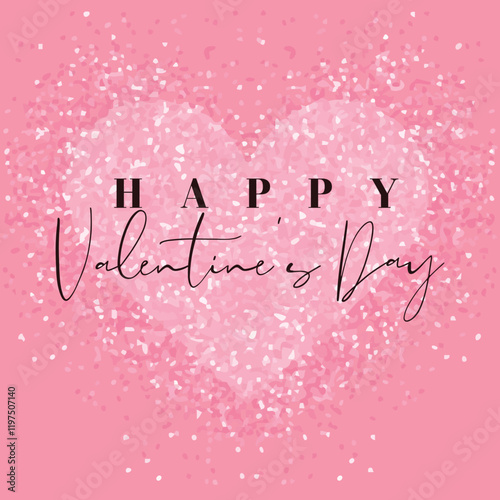 Valentine´s day greeting card or poster collection with hearts and textures in pink and red colors. Also useful as background.