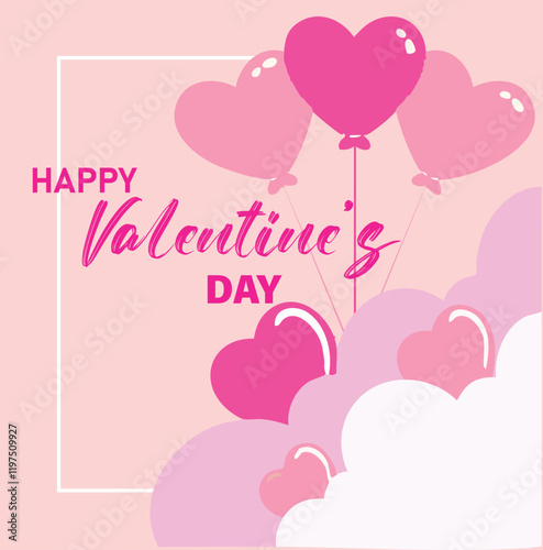 Valentine´s day greeting card or poster collection with hearts and textures in pink and red colors. Also useful as background.