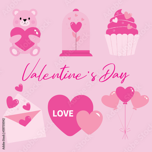 Love 3d icon set. Valentine's Day, Romance. Romantic date and love proposal. Hearts, Gifts. Isolated icons, objects on a useful background.