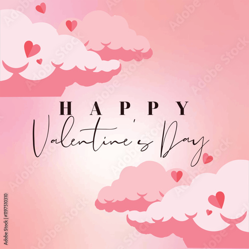 Valentine´s day greeting card or poster collection with hearts and textures in pink and red colors. Also useful as background. 