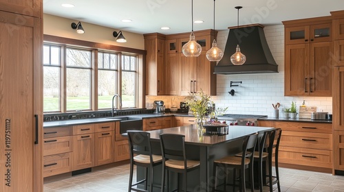 Modern farmhouse kitchen boasting natural light and stylish finishes