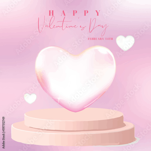 Cute Valentine´s day greeting card or poster collection with hearts and textures in pink and red colors. Also useful as background.