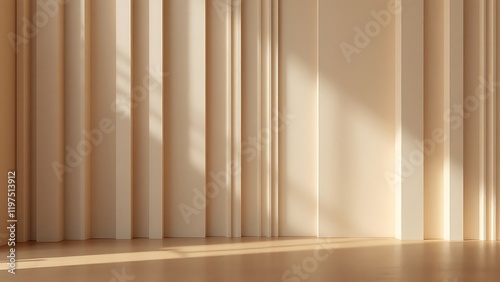 Empty wood product display corner wall background with wooden 3d interior room backdrop stand show mockup minimal pedestal podium platform stage blank presentation studio luxury brown table floor.