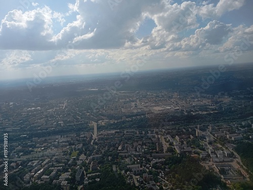city, aerial, landscape