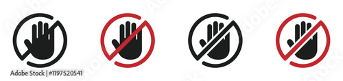 Restricted area vector icons. Not allowed vector icon designs