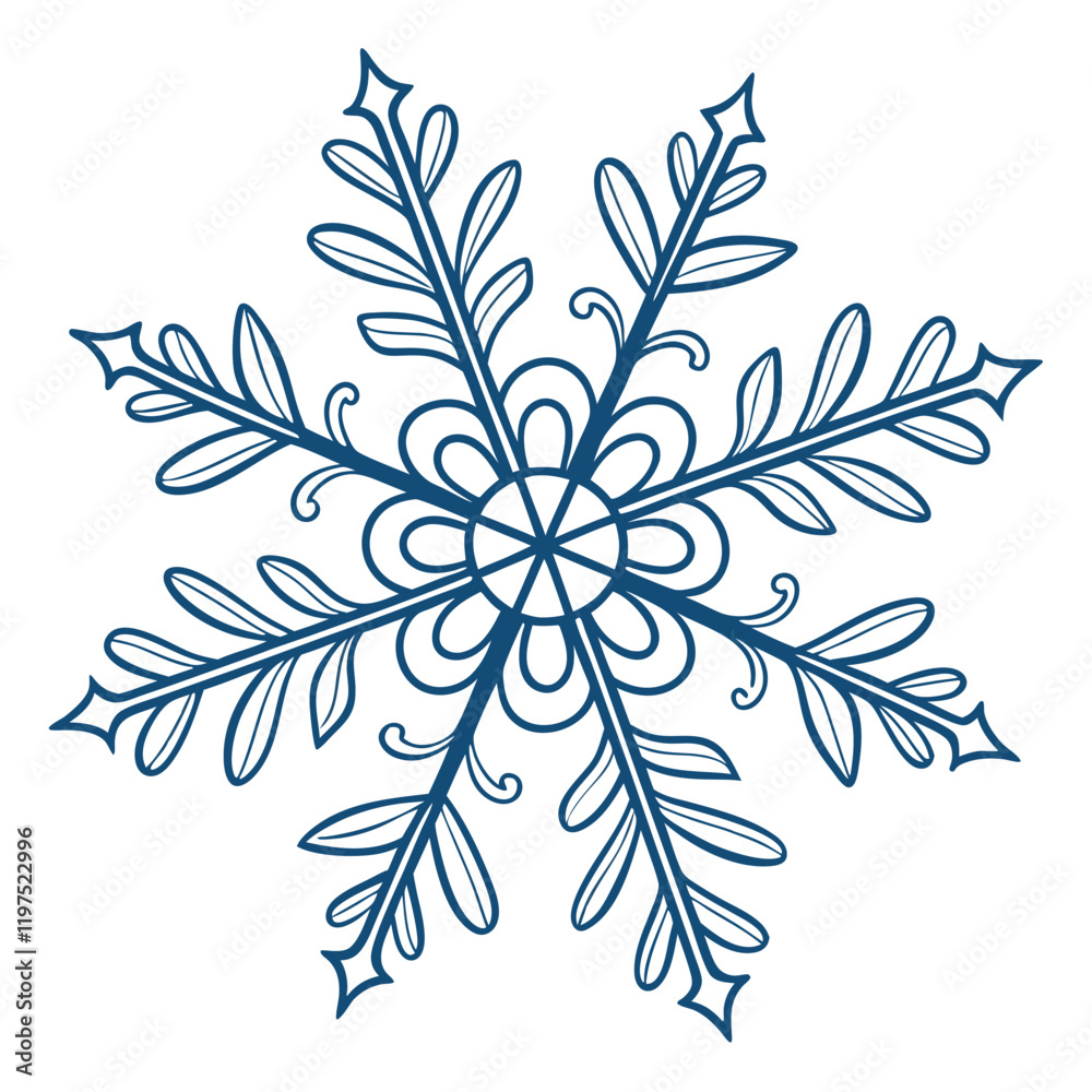 Fototapeta premium Snowflake icon isolated on a white background. Vector illustration.