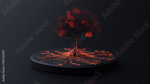 Digital literacy skills empowering education through technology abstract conceptual visualization dark background photo