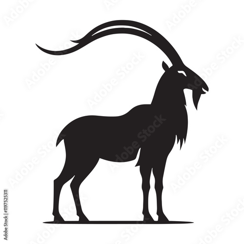 Bold Saiga silhouette for versatile artistic needs - Saiga illustration - minimallest Saiga vector
