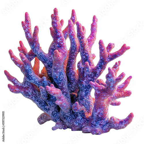 Vibrant purple and blue fire coral with sharp, finger like structures, showcasing intricate textures and colors. This stunning marine life adds beauty to underwater ecosystems photo