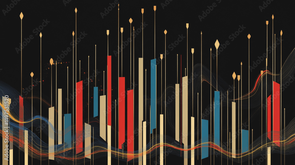 Abstract black background with Colorful charts and graphs with statistics to innovative analyze business potential and forecast future development of companies growth. Abstract black background with Colorful charts and graphs with statistics to innovative analyze business potential and forecast future development of companies growth.
