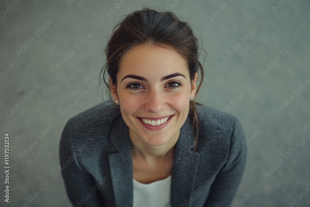 Obraz premium A professional businesswoman in a suit smiling for the camera.