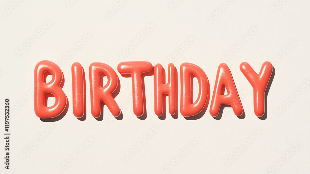 Fototapeta premium Birthday Celebration: A whimsical, playful, and colorful birthday celebration message. The word 