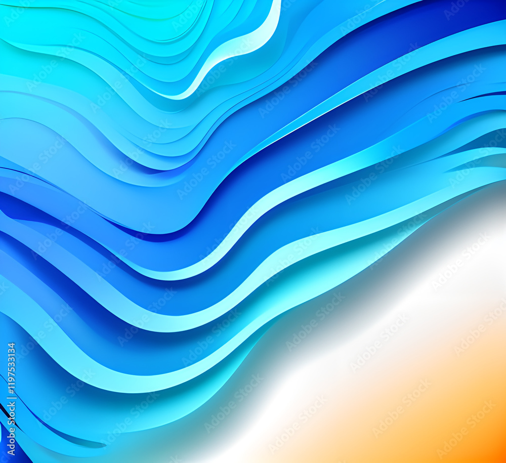 Fototapeta premium Waves on water. Nature background. Fashionable liquid design. Illustration for banners, flyers and presentations. generative ai