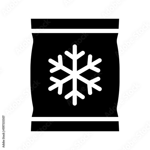Frozen food bag icon color editable 