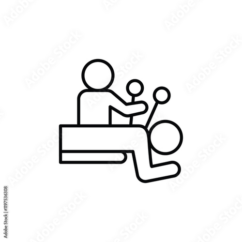 Acupuncture therapy icon Flat fill set collection