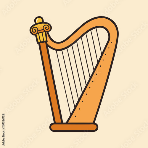 harp vector illustration