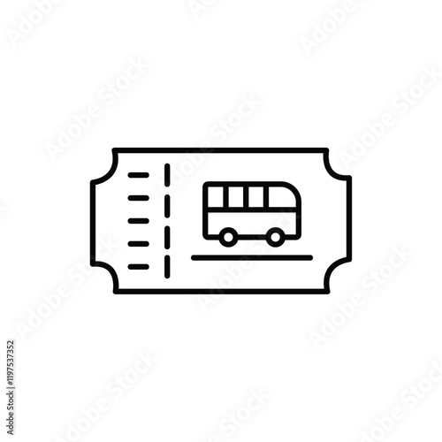 Bus Ticket icon Flat fill set collection