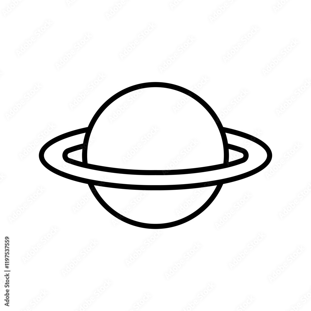Planet icon color editable on white background Planet icon color editable on white background