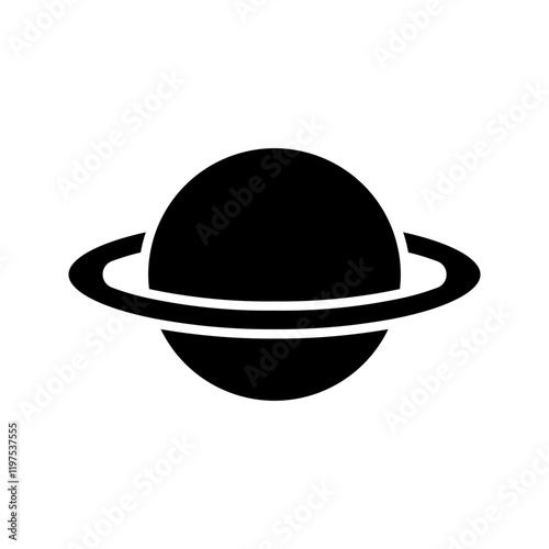 Planet icon color editable on white background